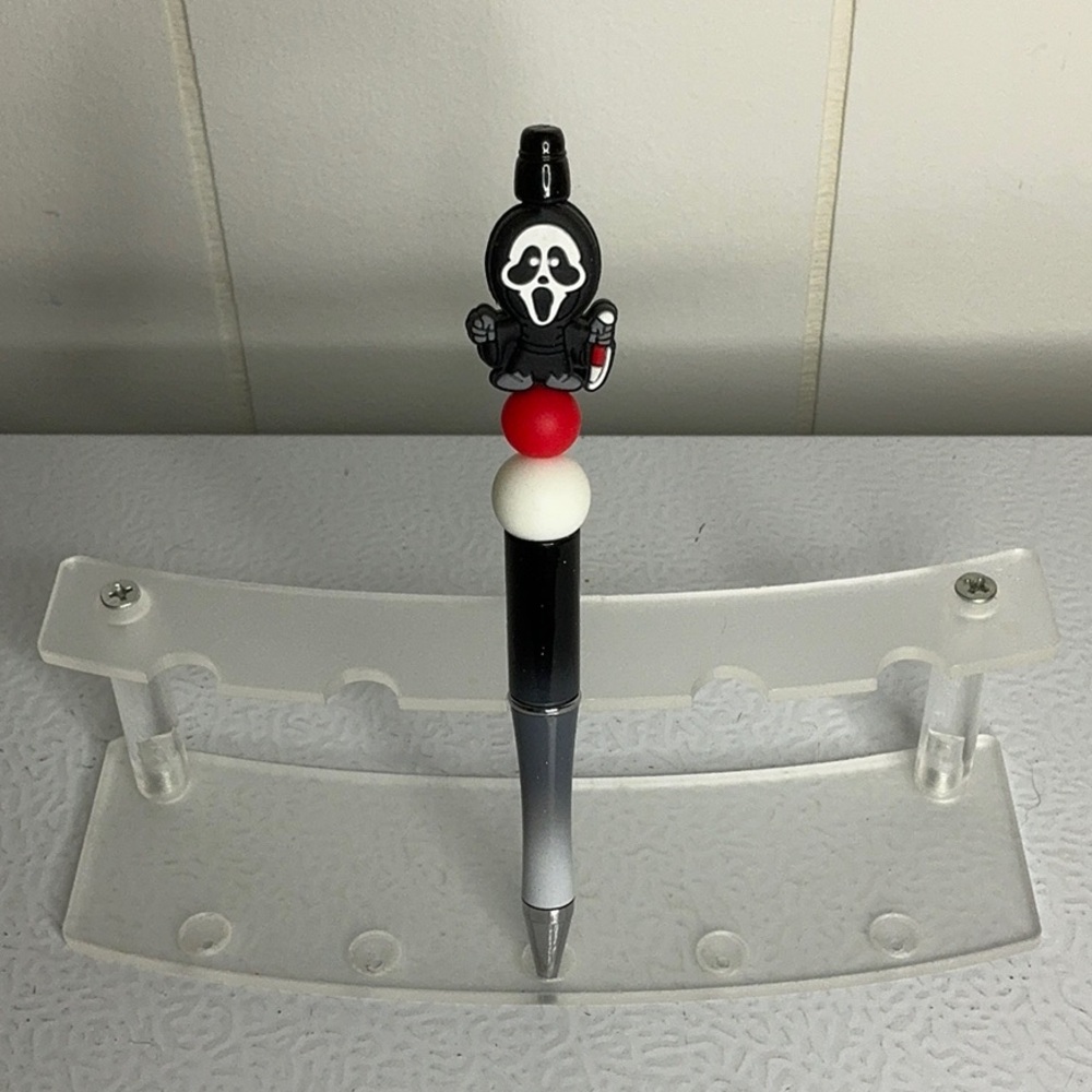 Black and White Novelty Pen with Ghost Topper